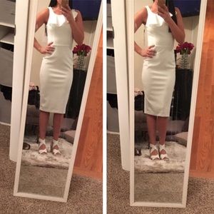 NWOT CALVIN KLEIN SHEATH Sleeveless Ruffle Dress